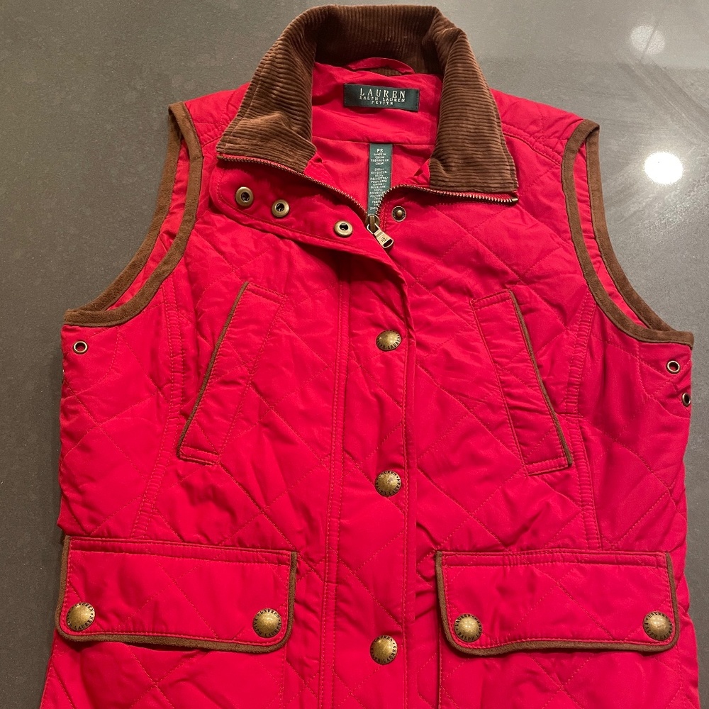 Ralph Lauren Red Petite Vest